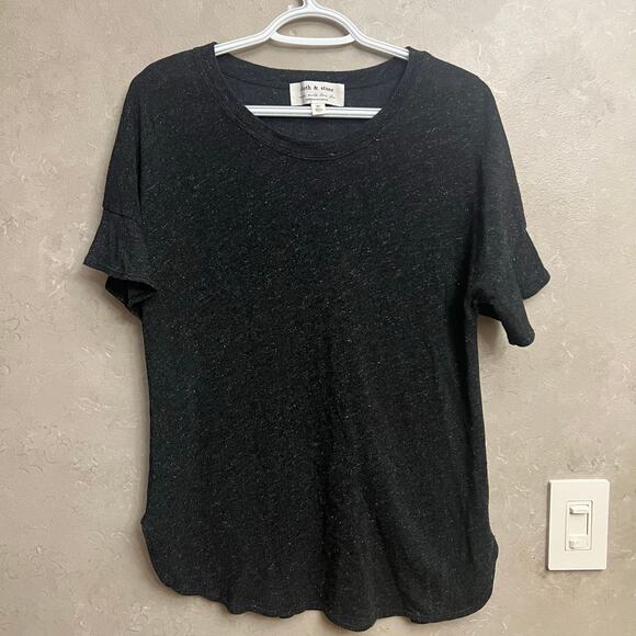 Cloth & Stone Anthropologie Black Short Sleeve Shirt Women's Small - Picture 10 of 15
